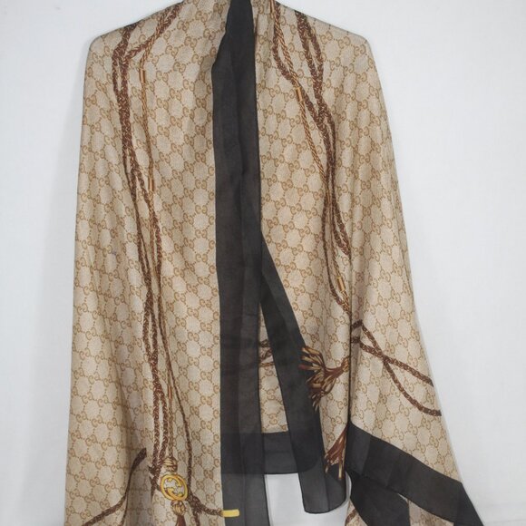 Authentic Gucci Silk Stole Scarf Wrap Used, - Picture 1 of 6